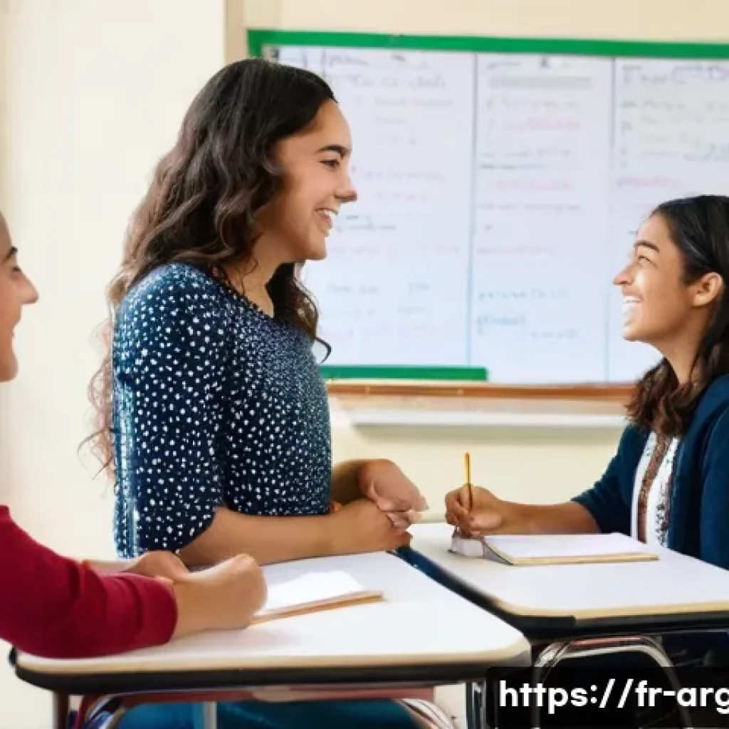 아르헨티나 학생 비자와 어학연수 정보 - **Prompt:** A group of diverse international students, aged 18-25, enthusiastically engaged in a Spa...