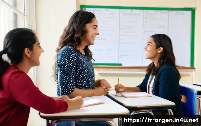 아르헨티나 학생 비자와 어학연수 정보 - **Prompt:** A group of diverse international students, aged 18-25, enthusiastically engaged in a Spa...
